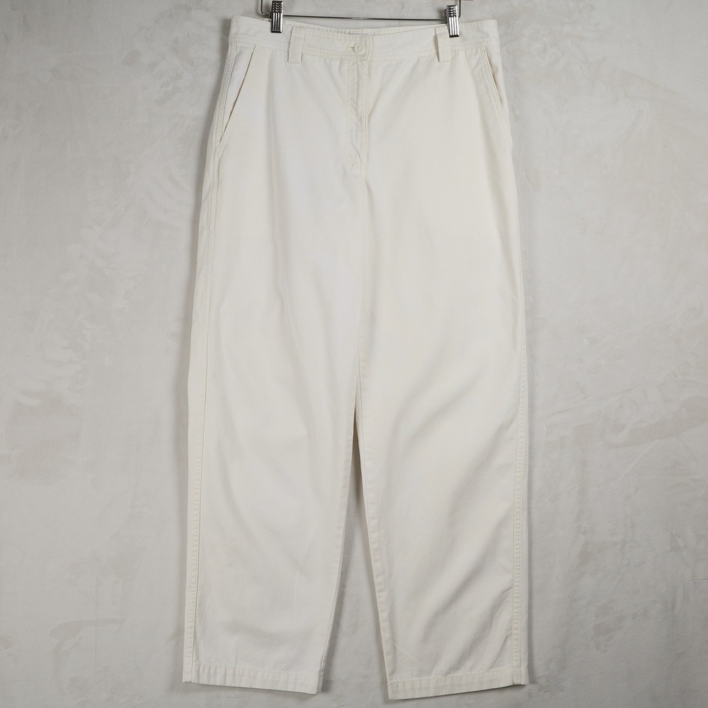 Sunday Best Aritzia Off-White Organic Cotton High Waisted Straight Pants 12